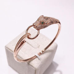 Rose Gold Leopard Diamond Ring Bracelet