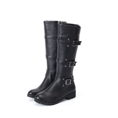 Belt Buckle Knee High Boots for Women (Sizes 40-48)