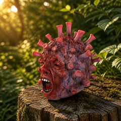 Halloween Virus Latex Mask - Coronavirus Design Headpiece