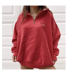 Ladies Casual Loose Stand-Collar Sweatshirt